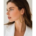 thumbnail image 4 of PROSTEEL Chunky Gold Plated Hoop Earrings for Women 60MM X-Large Hoops Jewelry Mother's Day Christmas Birthday Graduation Day Gifts for Mom Daughter Adults, 4 of 8