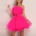 thumbnail image 1 of Femmes Tulle Robe Sans Manches Robe Courte en Mesh Solide Princesse Steapless Partie Robe, 1 of 4