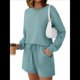 thumbnail image 1 of Conjunto de Pijama Deportivo Informal de Dos Piezas para Mujer con Bolsillos, Ropa de Moda de Otoño Azul y Verde S, 1 of 5