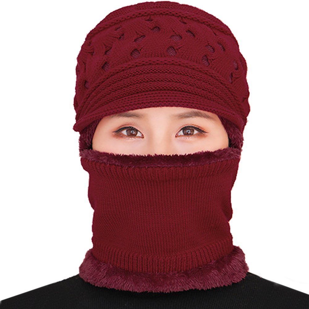 NUZYZ NUZYZ Women Winter Knitted Hat Windproof Warm Neck Gaiter