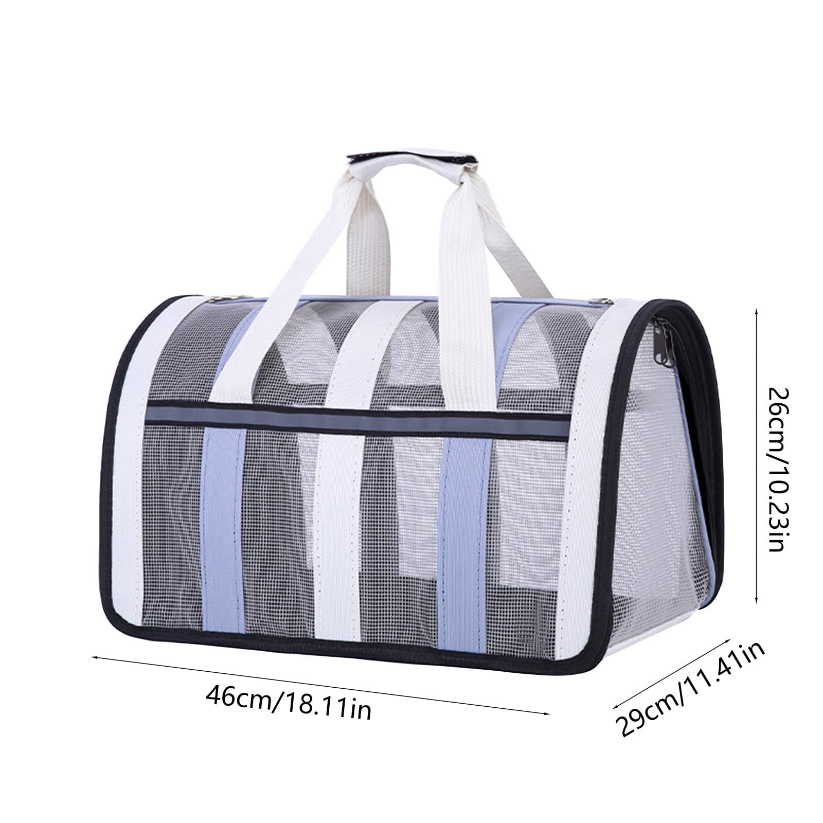 Light Blue Large Pet Carrier For Cats And Dogs Up To 18X11X10 Inches Soft Sided Foldable Travel Bag With Mesh Windows And Handles For Small Medium Pets Indoor Outdoor Use