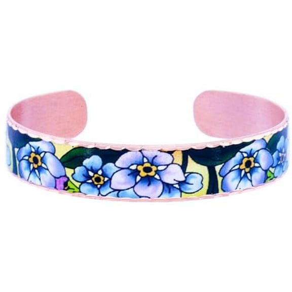 FRONT LINE JEWELRY Copper Bracelets Cuff: Forget Me Not Bracelets - Flower Cuff (Forget me not flower)