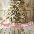 thumbnail image 6 of Christmas Tree Skirt Pink Tree Skirts Santa Claus Xmas Tree Skirt Tree Mat 48 Inch Winter Christmas Pink Decorations for Home, 6 of 6