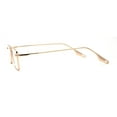 thumbnail image 3 of Luxurious Narrow Rectangular Metal Rim High Temple Sunglasses Gold Clear, 3 of 3