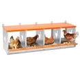thumbnail image 7 of 4 Compartment Chicken Nesting Boxes with Fiber Pad, Easy Egg Collection & Assembly, Metal Nesting Boxes Chicken Egg Laying Box for Hens/Ducks, Orange, 7 of 7