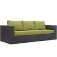 thumbnail image 1 of Modern Contemporary Urban Design Outdoor Patio Balcony Sofa, Green, Rattan, 1 of 5