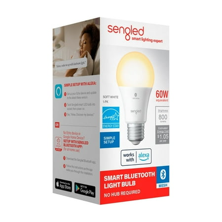 Sengled - Smart A19 LED 60W Bulb Bluetooth Mesh Works with Amazon Alexa - Soft White
