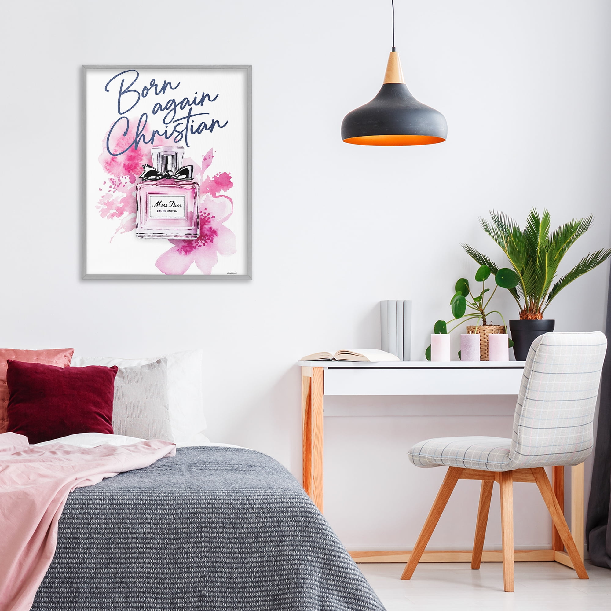 Born Again Christian with Fragrance Gray Framed Giclee Art, design by Amanda Greenwood