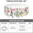 thumbnail image 3 of Spring Tulip Floral Tablecloth Round 60 Inch Colorful Watercolor Vintage Flowers Rustic Print Summer Seasonal Gift Print Decorative Washable Polyester Table Cloth for Party Picnic Home Kitchen Decor, 3 of 6