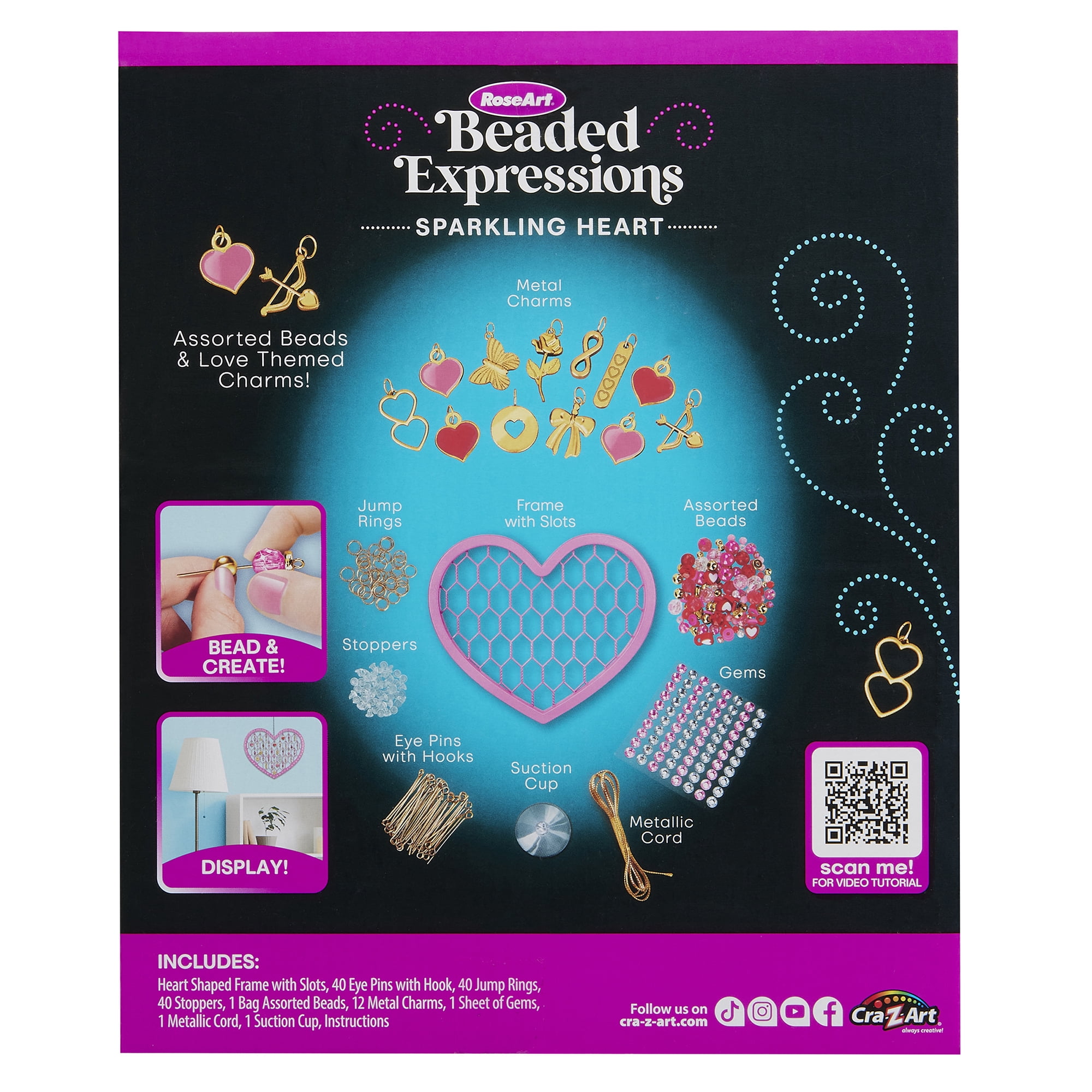 Roseart Beaded Expressions Hearts Sparkling Beaded Expresssions Kit