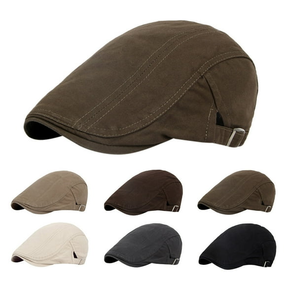 Dailypoc Unisex Fashion Cotton Newsboy Cap - Soft-Fit Cabbie Hat, Versatile for Casual & Dress Styles, Breathable Daily Wear, Hot Sale All-Season Accessory,Brown,One Size