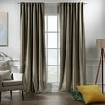 thumbnail image 2 of 3S Brother's Extra Long Solid Luxury Matte Velvet Soft Curtain Khaki Single Panel Hanging Back Tap & Rod Pocket Home Décor 5-25 Feet Custom Made Curtains -Made in Turkey Each(52"x300"), 2 of 7