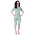 thumbnail image 1 of Moomaya Nightwear Set Heart Embroidered Capri T-shirt 2 Pcs Set Sleepwear, 1 of 6