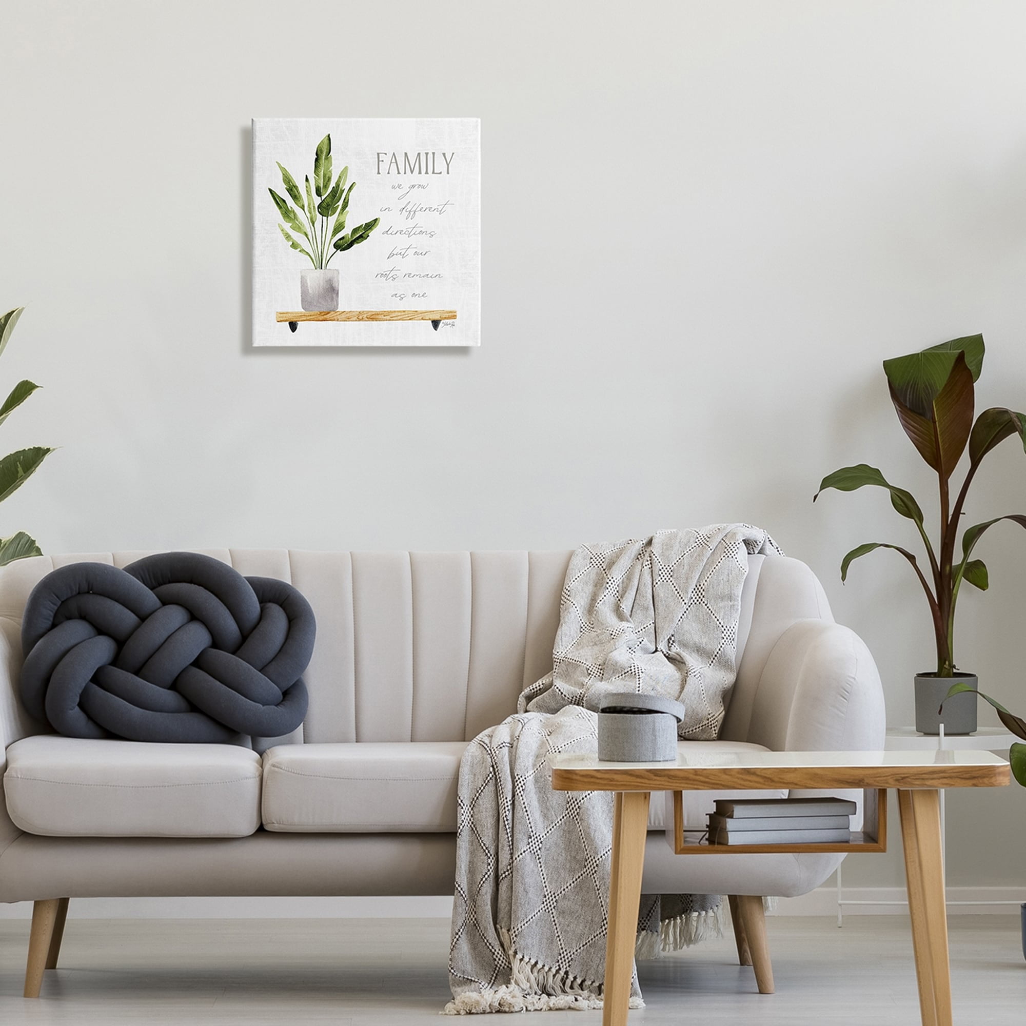 Stupell Industries Family Grows Different But Roots Remain Quote Green Plant, 30 x 30, Design by Marla Rae