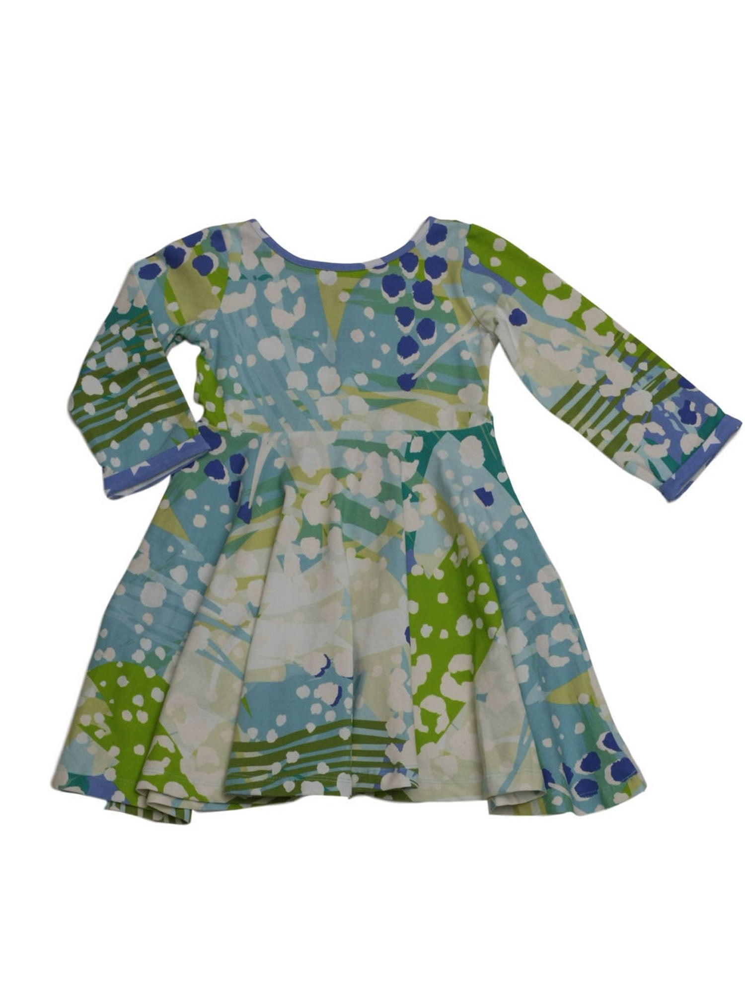 Little Girls Green Blue Wild One Print Bow Back Lula Belle Twirl Dress 2t Walmart Com
