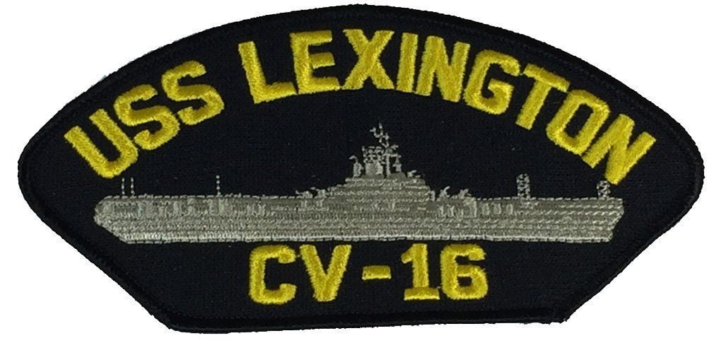 USS LEXINGTON CV-16 PATCH USN NAVY SHIP BLUE GHOST ESSEX CLASS AIRCRAFT ...