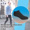 thumbnail image 4 of SOCKS'NBULK Mens Cotton No Show Socks, Soft Sports Socks In Bulk, King Size 13-16 (Black, 12), 4 of 7