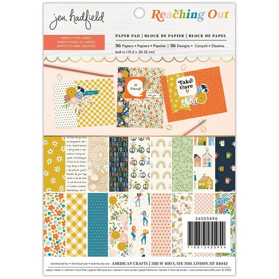 American Crafts Single-Sided Paper Pad 6"X8" 36/Pkg-Jen Hadfield Reaching Out