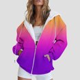thumbnail image 2 of Landzoo Women's Casual Hoodie With Zipper Pocket Fade Hoodie Warm Breathable Women's Hoodie, 2 of 3