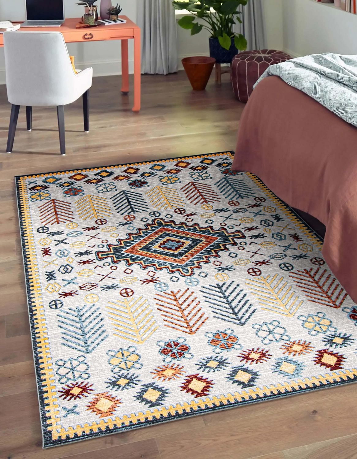 ECARPET Washable Southwestern Area Rug & Runner for Hallway, Living Room, Bedroom