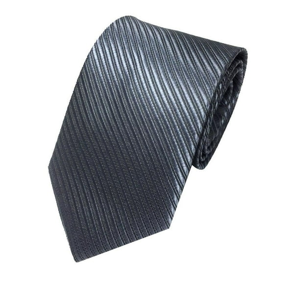 GILIGEGE Solid Satin Pure Color Ties Set Business Formal Necktie Tie for Men Formal Occasion Wedding Men's Mens Necktie Tie Tie Striped Classic Woven Wedding Tie Dark Grey One Size