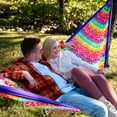 thumbnail image 3 of Equip Rainbow Stripe Polyester Lightweight Portable Camping Travel 2 Person Hammock, Open Size 124" L x 77" W, 3 of 8