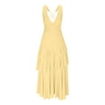 thumbnail image 6 of Ashirexll Womens Summer Dresses, Casual Dresses for Women, Summer Stylish Sleeveless V-Neck Tiered Cake Style Dresses, 6 of 7