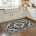 thumbnail image 4 of UERMEI 3'x5' Washable Area Rugs for Living Room, Vintage Floral Boho Printed Carpet, Non Slip Indoor Rug for Bedroom Home Decor Carpets - Black, 4 of 9