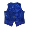 thumbnail image 3 of Huowey Boys Vest Carnival Sparkling Sequins Vest V-Neck Sleeveless Button Waistcoat Stage Performance Shiny Glitter Jacket Fashion Outwear Clothing,Blue2,3-4 Years, 3 of 5