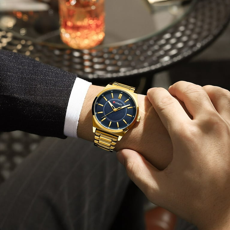 Curren Man Watch Fashion Stainless Steel Quartz Wristwatches Top Brand Simple Thin Watches For Men Gold Clock Quartz Wristwatches