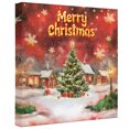 thumbnail image 2 of Ships Next Day Canvas Wall Art 10"x10",Red Green Christmas Wood Framed Canvas Print Painting,Winter Snowflakes Xmas Trees Village Ready to Hang Small Picture Wall Decor for Kitchen Nursery Office, 2 of 9