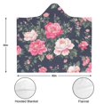 thumbnail image 3 of Wearable Blanket,Pioneer Flower Floral Print Pattern Hooded Wearable Flannel Blanket for Adults & Teens,Winter Poncho Shawl Wrap Cape Cozy Anti-Pill,50"x60", 3 of 5