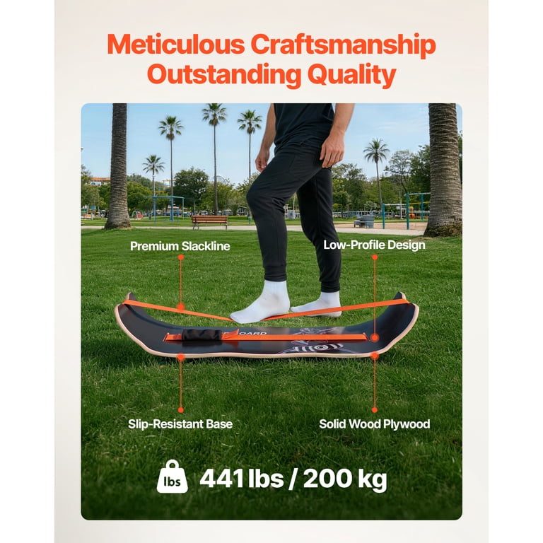 KFFKFF Wooden Balance Board, Curved Trainer for Adults, Durable