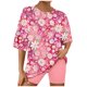 thumbnail image 2 of Puntoco Conjunto de pijama cómodo para mujer, conjunto de camiseta y pantalones cortos de manga corta con cuello redondo y estampado navideño para mujer, ropa para el hogar, 2 of 5