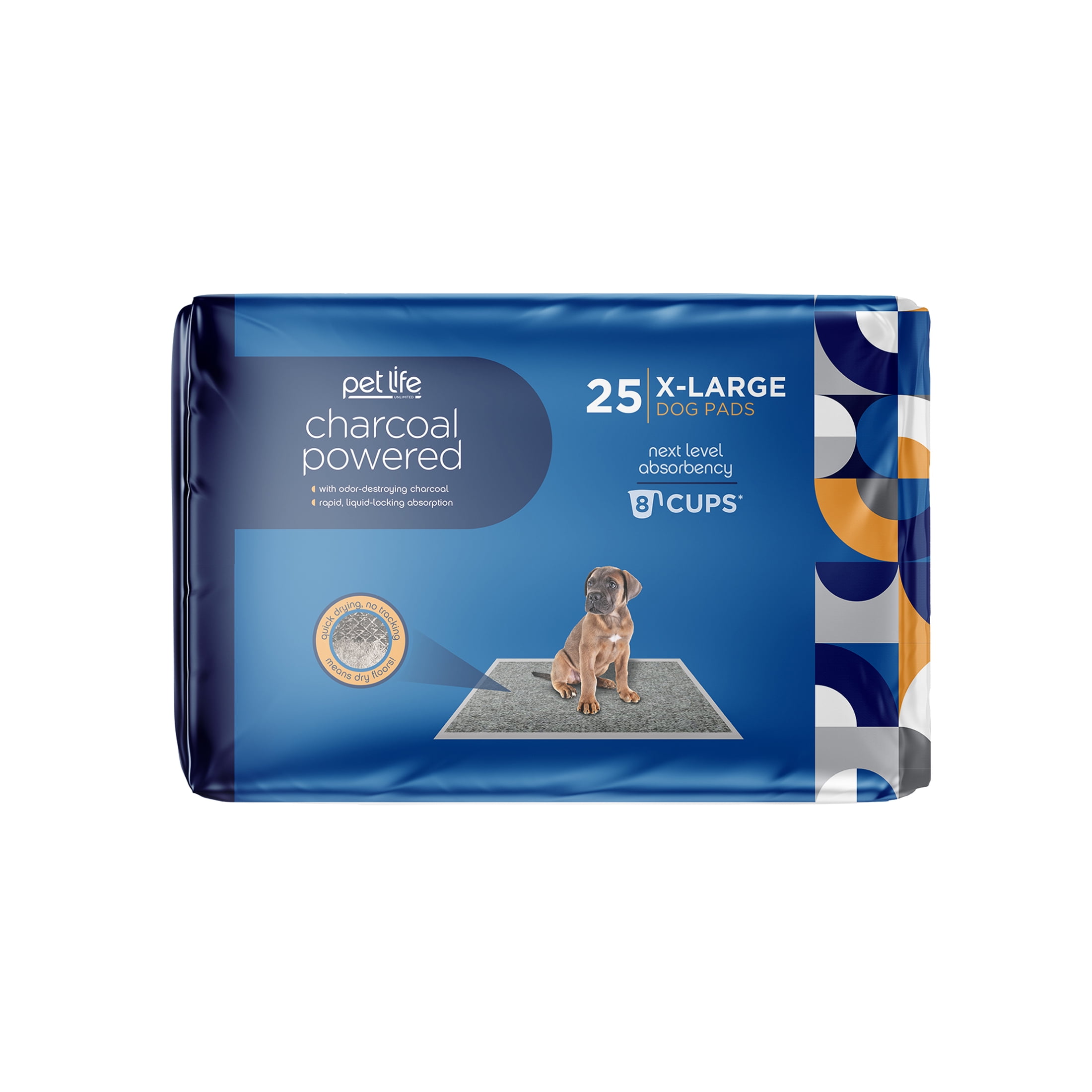(3 pack) Pet Life Unlimited Dog Pads, Charcoal, XL, 25ct