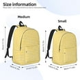 thumbnail image 3 of Bixox Yellow Gingham Printing Canvas Backpack Lightweight Casual Travel Backpack School Backpack Fits 15.6 Inch Notebook, 3 of 5