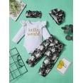 thumbnail image 4 of Newborn Infant Baby Girl 4PCS Clothes Romper Pants Set Floral Autumn Outfits Cute Baby Clothes Girl 0-3 Months, 4 of 6