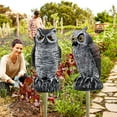 thumbnail image 4 of OUSITAID 3 Pack Horned Owl Scarecrow Decoys Plastic Bird Deterrents Rotating Head, 4 of 8