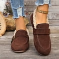 thumbnail image 4 of Willtoo Loafers for Women Fashion Slip On Dress Flat Shoes Round Toe Warm Work Everyday Wear Casual Walking Shoes Non-slip Comfortable Footwear, 4 of 5