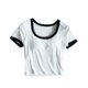 thumbnail image 2 of Pijama de manga corta para mujer, de verano, ligero y transpirable, con almohadillas para el pecho y camisetas de manga corta. Pijama de poliéster para mujer., 2 of 6
