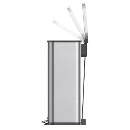 BETTER HOMES & GARDENS KITCHEN TRASH CAN, 13.2 GALLON STAINLESS STEEL STEP GARBAGE BIN WITH SOFT CLOSE LID, SILVER
