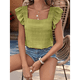 thumbnail image 4 of Top de Corta con Volantes y Cuello Cuadrado para Mujer, Color Oliva L, 4 of 8