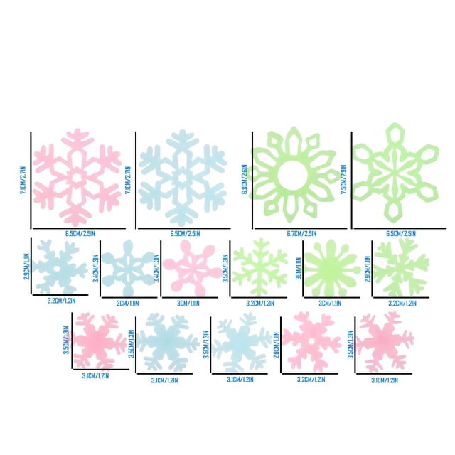 Xihbxyly Ofertas Del Día de Hoy Pegatinas Luminosas de Copos de Navideños, Pegatinas de Pared para Decoración, 12 Unidades