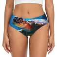 thumbnail image 1 of Fotbe Ice Blue Ocean Sea Turtle Calzones Estampados para Mujer – Ropa Interior de Algodón, Cómoda, Suave y Elástica-3X-Large, 1 of 6