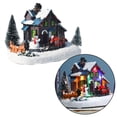 thumbnail image 5 of ation LED Miniature House Village, Christmas Scene Snow Landscape Train Village Building Set 8.3x4.3x6.3inch, 5 of 8