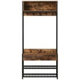 thumbnail image 2 of Barara King Coat Rack Stand,Hall Coat Tree,Coat Rack Storage Organizer,Industrial Coat Rack Shoe Bench, Entryway Hall Tree with Drawer & Hooks, 2 of 3