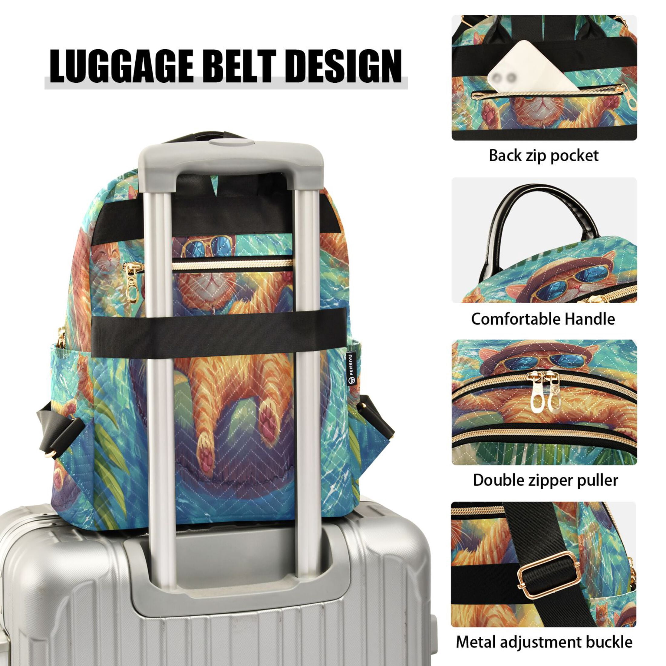 Casual Cats Swimming Backpack for School,College and Travel, Water Resistant Bookbag,