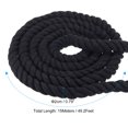 thumbnail image 2 of Unique Bargains Natural Twisted Cotton Rope 3/4 Inch x 49 Feet 3 Strand Tug of War Rope with Sealing Tape Black, 2 of 5