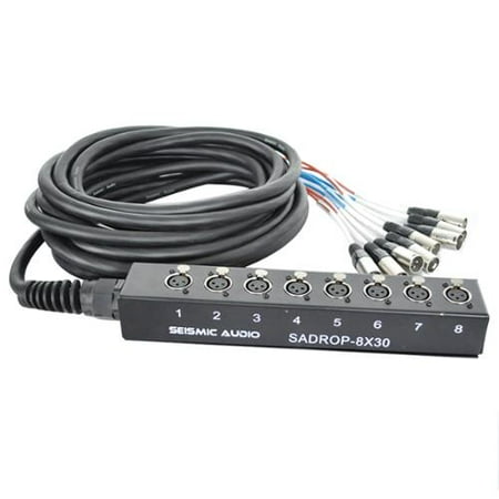 Bulk Audio Snake Cable Seismic Audio 8 Channel Drop Snake Cable - 30 Foot Pro Audio Sub Snake - SADROP-8x30 ()