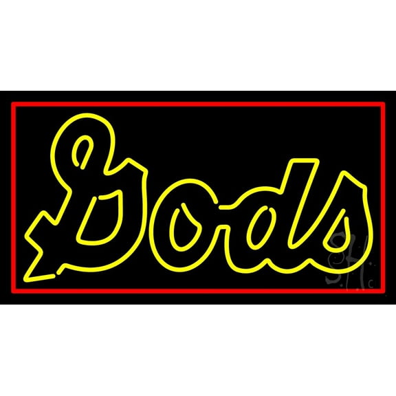 Cursive Yellow Gods LED Neon Sign 20" Tall x 37" Wide - inches Black Square Cut Acrylic Backing, with Dimmer - Premium built indoor Sign for Home décor, Event, Religious place, Store interior, Office.
